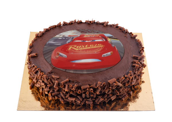 [Visuel du gâteau Cars représentant Flash McQueen]