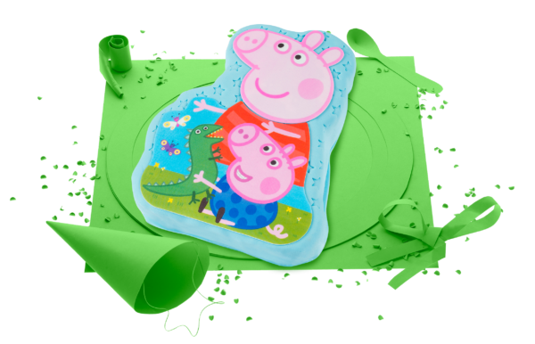 [Visuel du gâteau Peppa Pig représentatn Peppa et son papa]