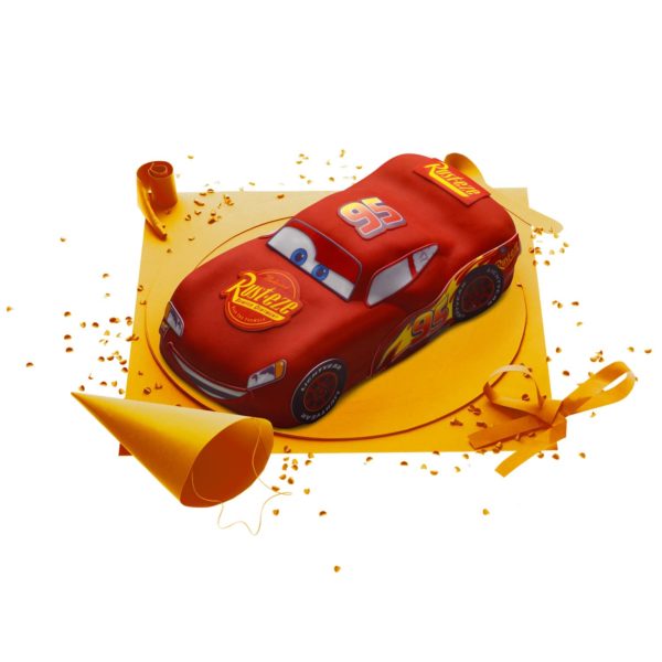 [Visuel du gâteau Cars représentant la voiture Flash McQueen]