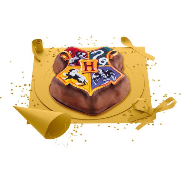 [Visuel du gâteau Harry Potter représentatn le blason de Poudlard]