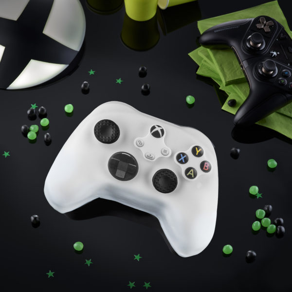 [Visuel du gâteau Xbox dans un décor de goûter pour enfants]
