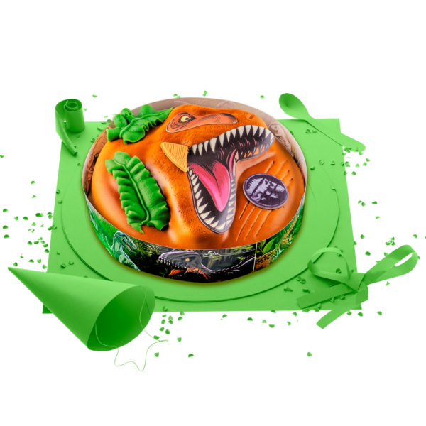 [Visuel du gâteau Dinosaure Jurassic World représentant un dinosaure hurlant]