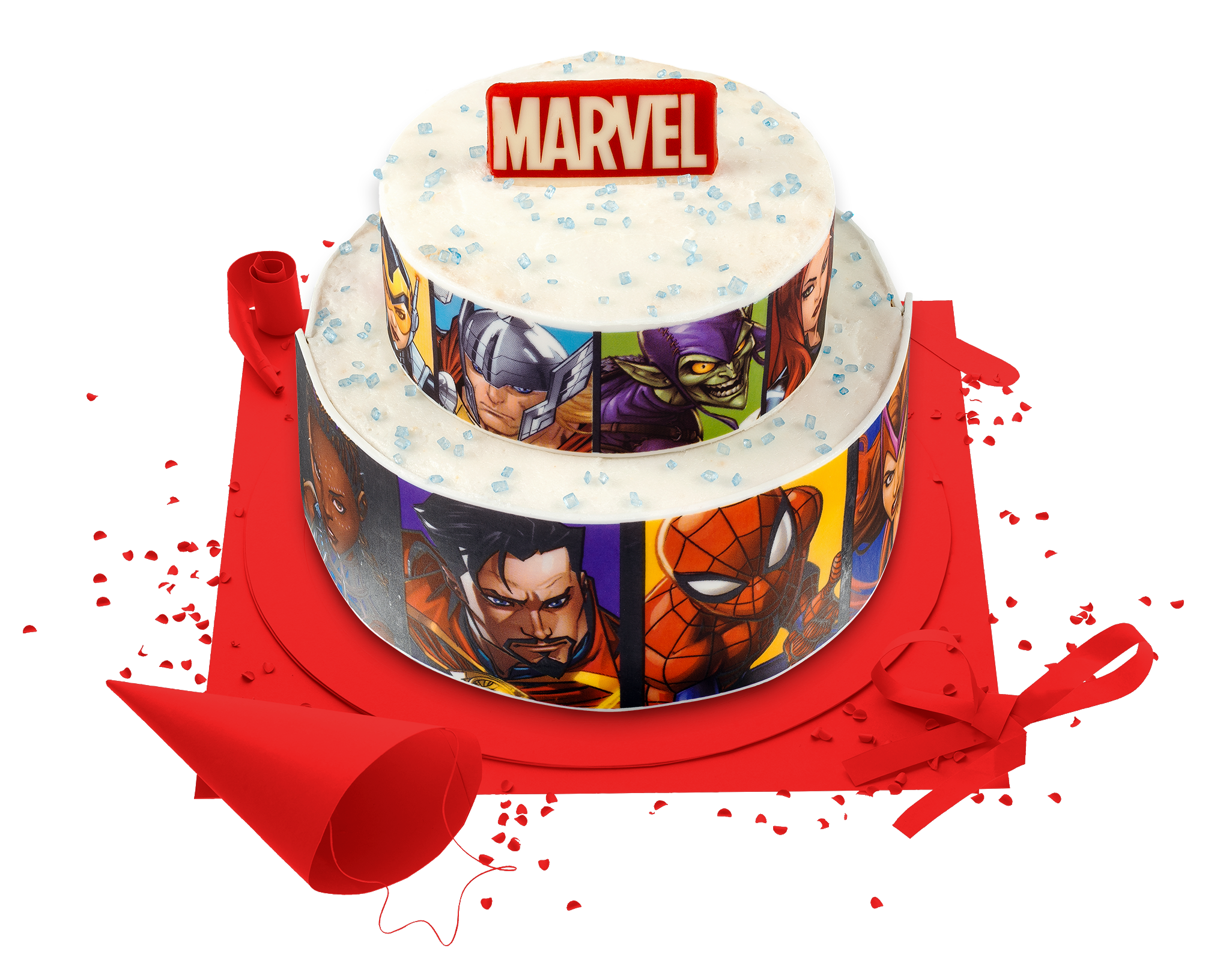 Gâteau thème Avengers, gâteau thème Marvel en pâte à sucre - Super Gâteaux