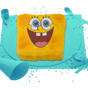 [Visuel du gâteau Bob l'Eponge représentant le visage du personnage principal]