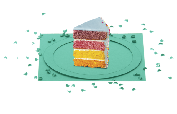 [Part du gâteau Arc-En-Ciel]