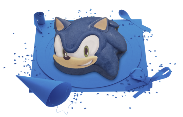 [Visuel du gâteau Sonic]